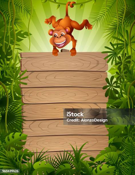 Zoo Monkey Stock Illustration - Download Image Now - Cartoon, Rainforest, Amazon Rainforest