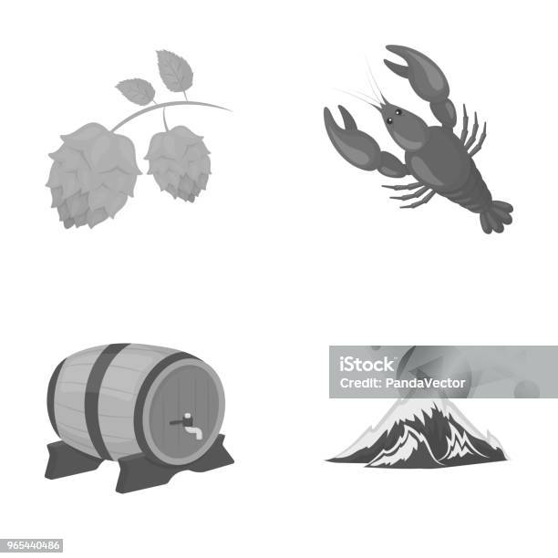 Alps A Barrel Of Beer Lobster Hops Oktoberfestset Collection Icons In Outline Style Vector Symbol Stock Illustration Web Stock Illustration - Download Image Now