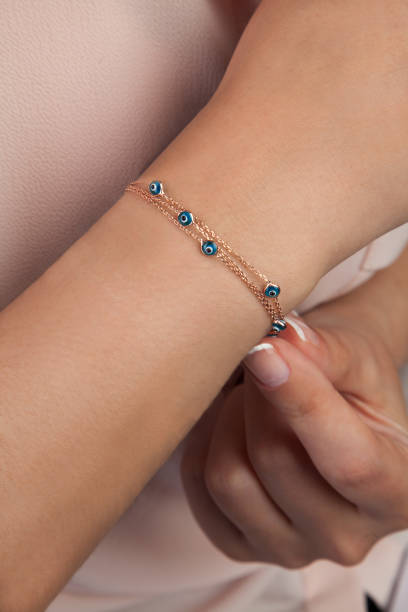 istock Evil Eye Rose Gold Bracelet For Women 965443832