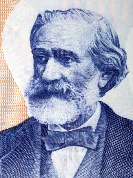 Giuseppe Verdi portrait from Italian money