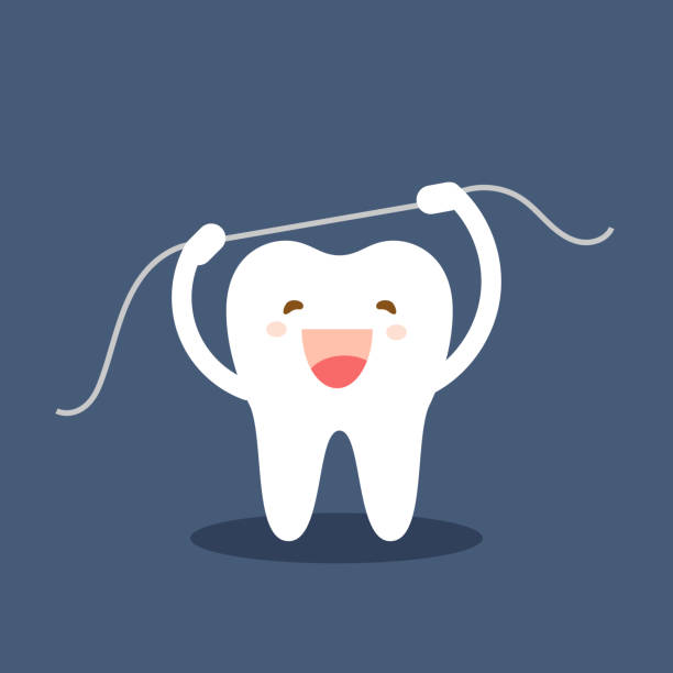 Happy Tooth Icon Cute Tooth Characters Brushing Teeth Flossing Dental  Personage Vector Illustration Oral Hygiene Teeth Cleaning Flat Illustration  On The Theme Of Dentistry Isolated Vector Stock Illustration - Download  Image Now -