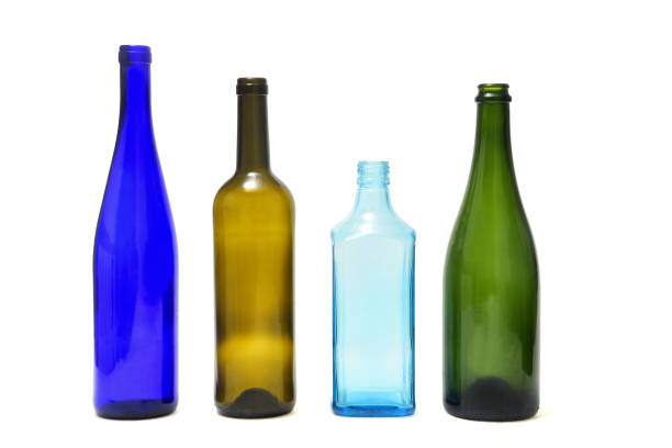 istock bottles, recycling glass on white 965458346