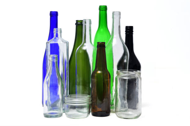 istock bottles, recycling glass on white 965458552
