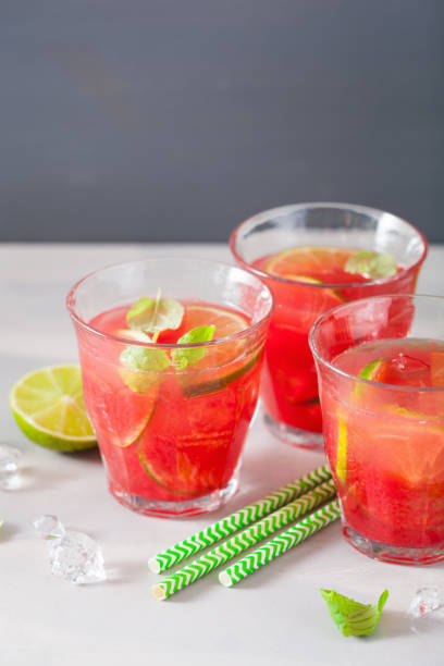 istock watermelon lemonade with lime and mint, summer refreshing drink 965467072