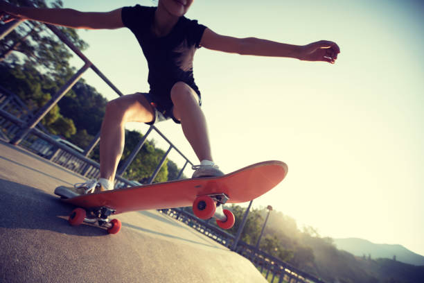 istock skateboarder skateboarding on skatepark ramp 965477250