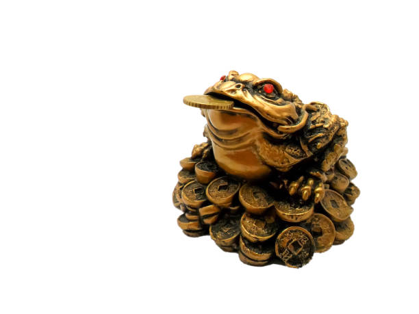 istock Three-legged toad, money frog, symbol of wealth on white background,isolated 965477998