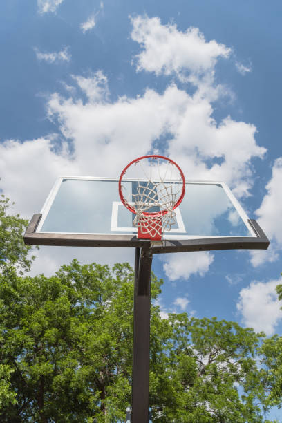 istock Basketball playground in a green city park 965478464