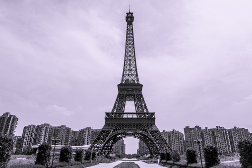 Tianducheng, China is suburb of Hangzhou, Zhejiang Province Eiffle Tower is a life size replica of Paris, France