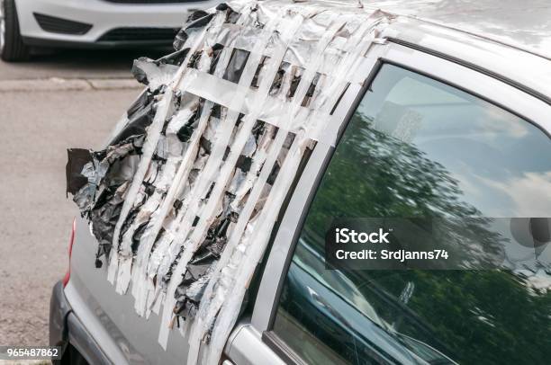 Defekte Und Beschädigte Zerbrochene Glas Auto Seitenfenster Mit