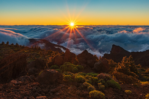 sunrise above the clouds in Teide National Park, Tenerife