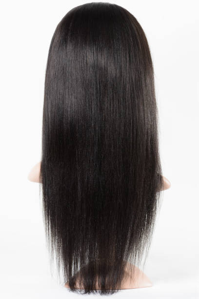 Straight Long Black Human Hair Lace Wigs Stock Photo - Download Image Now -  Wig, Black Hair, Hair Extension - iStock