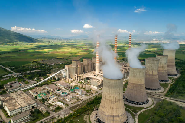 istock Aerial view the plant producing electrical energy 965499592