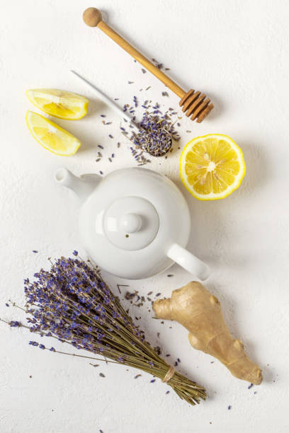 istock Herbal Natural Ingredients for Tea: lavender, ginger, lemon 965514236