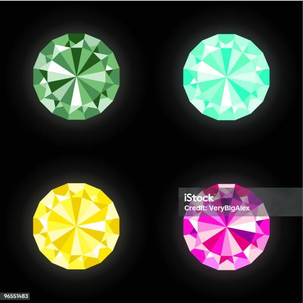 Ilustración de Diamantes y más Vectores Libres de Derechos de Poliédrico - Poliédrico, Amarillo - Color, Color - Tipo de imagen