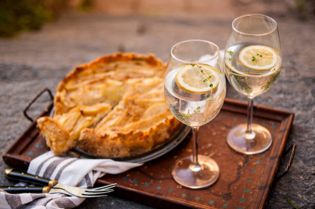 istock Homemade pie and sparkling lemon drinks 965518266