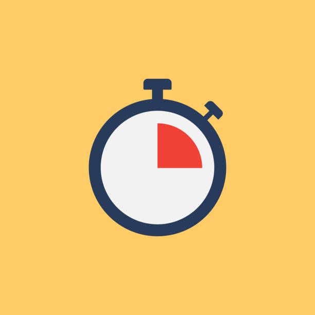 DEADLINE FLAT ICON DEADLINE FLAT ICON stop watch stock illustrations