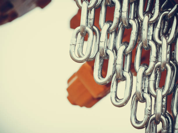istock Detailed closeup, lot of silver chains 965529932