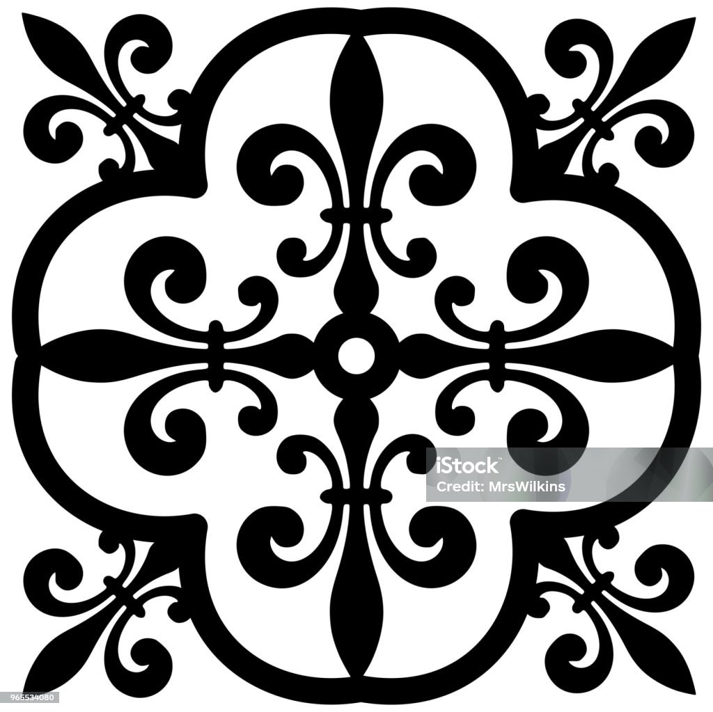 Simple Tile Designs Vector Vintage Tile Design Vector Stock Illustration - Download Image Now ...
