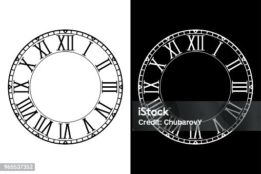 istock Retro clock face with roman numerals 965537352