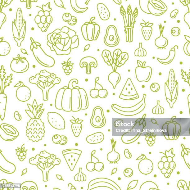 Pattern Stock Illustration - Download Image Now - Vegetable, Pattern, Food