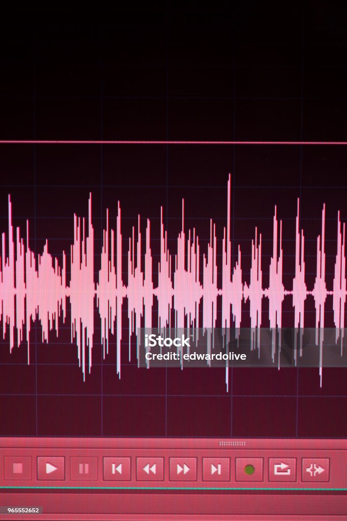 Soundwave Screen Audio Sound Wave Studio Editing Computer Program Screen Showings Sounds ...