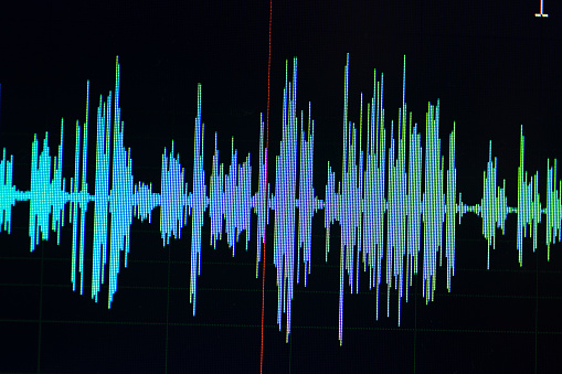 Visual Suara Audio Sound Wave Studio Mengedit Layar Program Komputer Yang ...