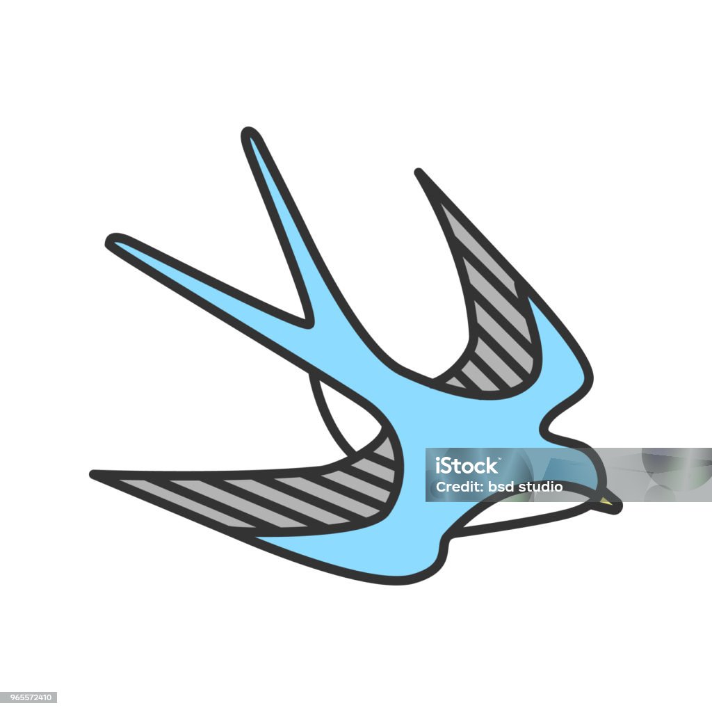Swallow bird icon Swallow bird vector color icon Bird stock vector