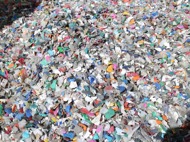 istock Shredded pieces of plastic in different colors 965577088