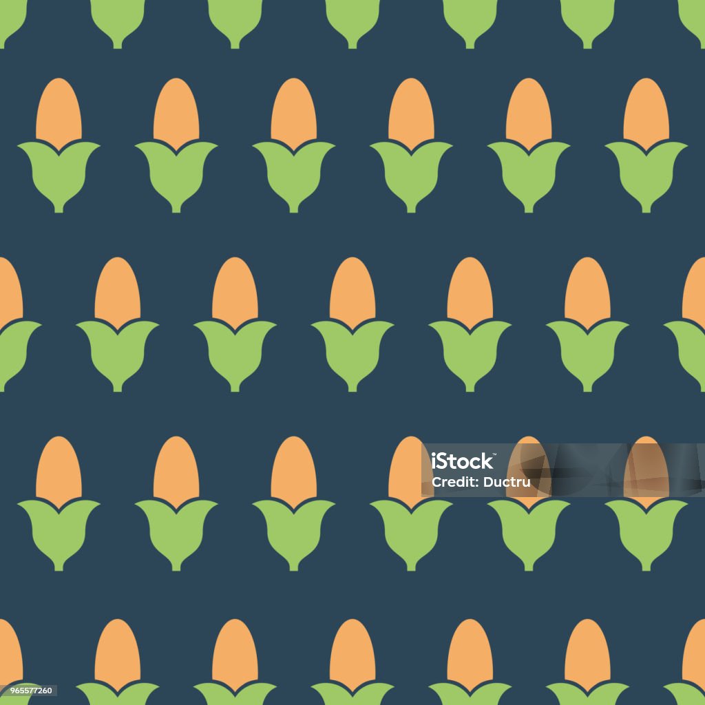 Corn Image Pattern Pattern With Corn Stock Illustration - Download Image Now - Abstract ...
