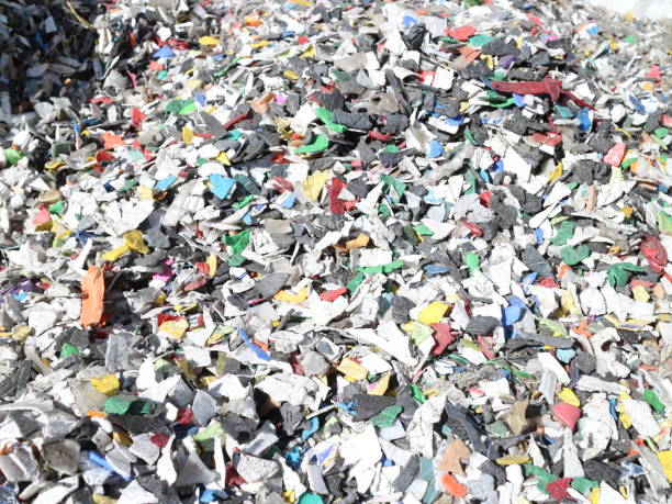 istock Shredded pieces of plastic in different colors 965577392
