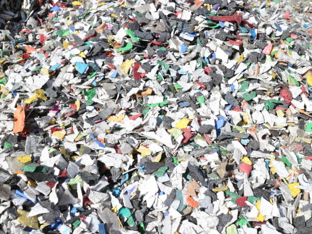 istock Shredded pieces of plastic in different colors 965577432