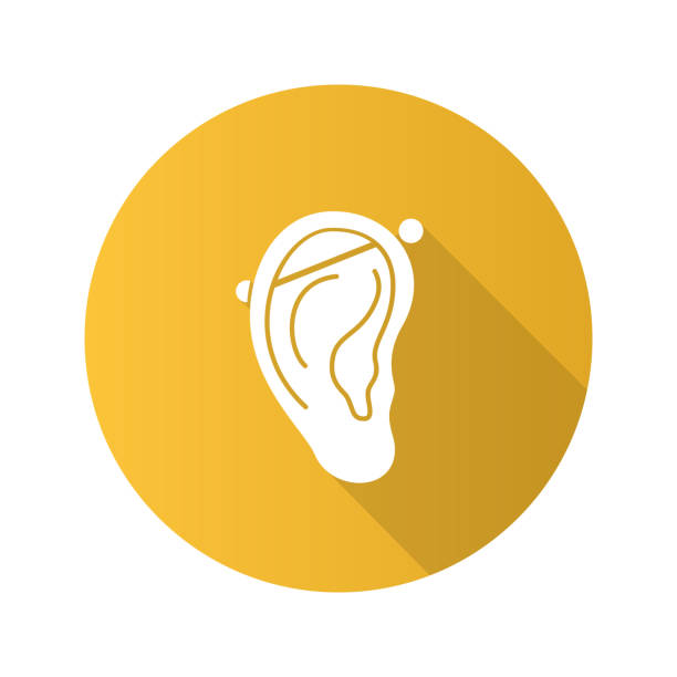 Piercing icon Piercing flat design vector icon cartilage piercings stock illustrations