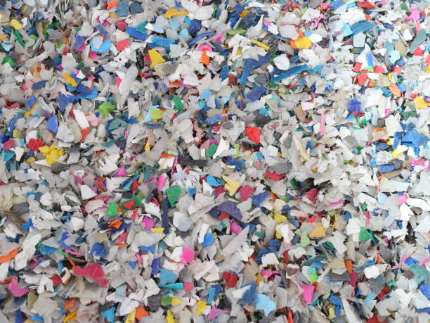 istock Shredded pieces of plastic in different colors 965577892