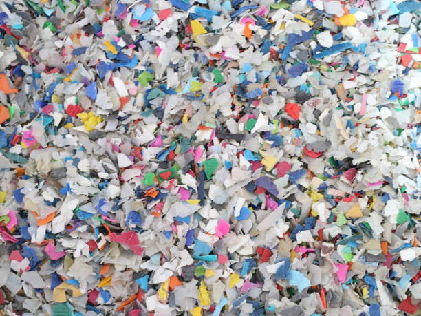 istock Shredded pieces of plastic in different colors 965577906