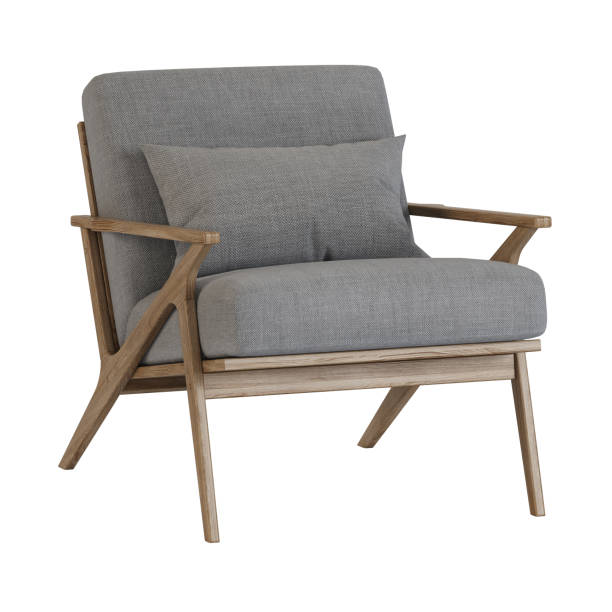 istock Armchair on wooden legs. Isolate. 3D rendering. 965580472