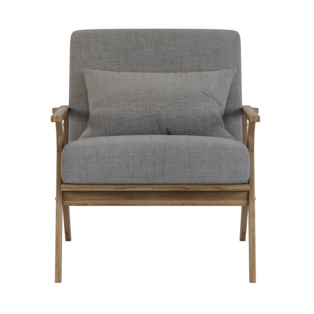 istock Armchair on wooden legs. Isolate. 3D rendering. 965580490