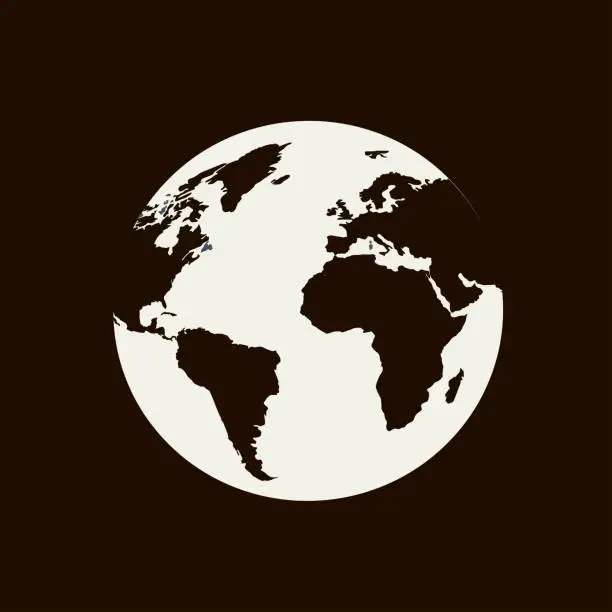 Vector illustration of Globe on a black background