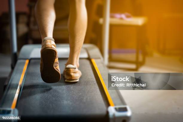 Running Exercise In Gym Fitness Stock Photo - Download Image Now - Treadmill, Walking, Active Lifestyle