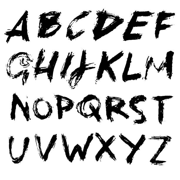 istock Handdrawn dry brush font. Modern brush lettering. Grunge style alphabet. Vector illustration. 965590670