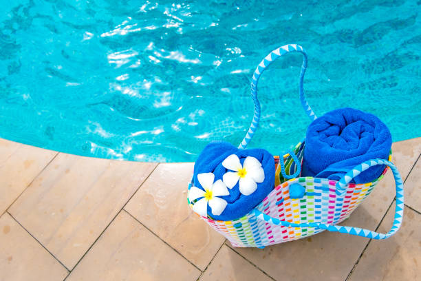 istock The towel is placed by the pool. 965590866