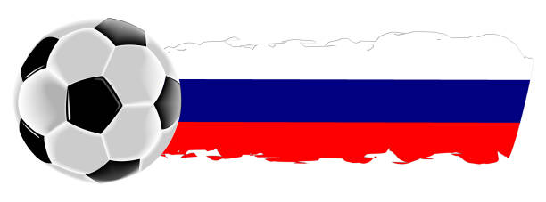 istock Football with russian flag – illustration 965601650