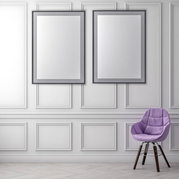 istock Mock up poster frame in interior background and classic wall, 3D illustration 965601982