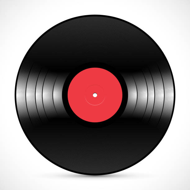 Vinyl Music Disc Lp Standard 12 Inch For 33 Rpm With Red Label And