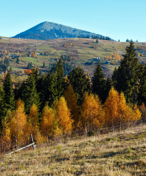 istock Autumn Carpathian village, Ukraine. 965606196