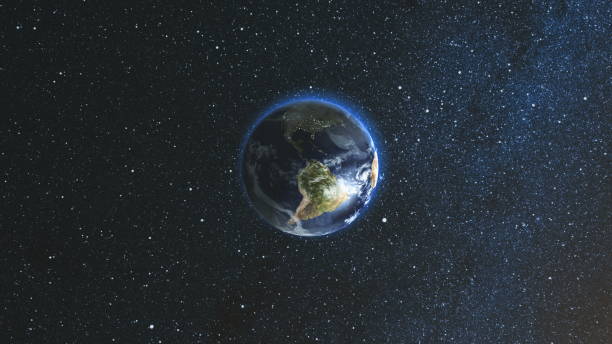 istock Realistic Earth Planet against the the star sky 965607304