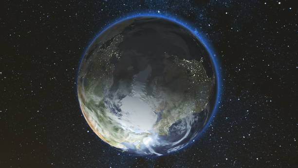 istock Realistic Earth Planet against the the star sky 965607340