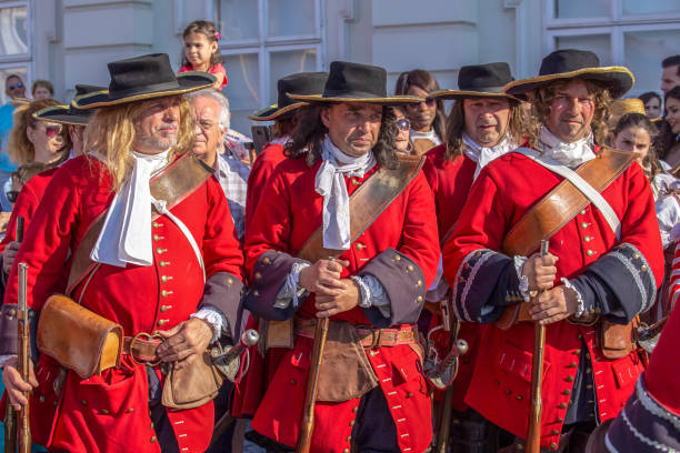 Re-enectment of the battle of Gloucester by the English Civil War Society in Gloucester park.