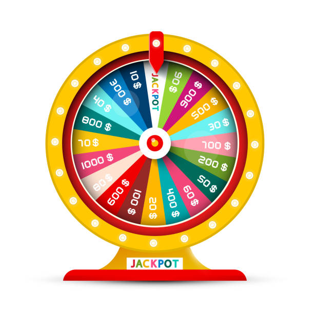 istock Golden Wheel of Fortune Vector Symbol Isolated on White Background 965644260