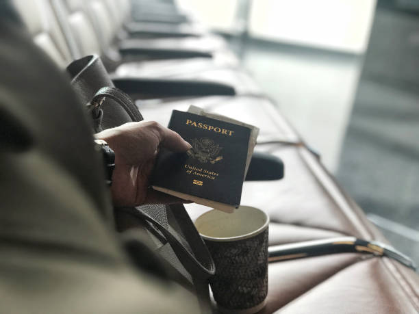 istock Unrecognizable international traveler waiting for flight 965662020