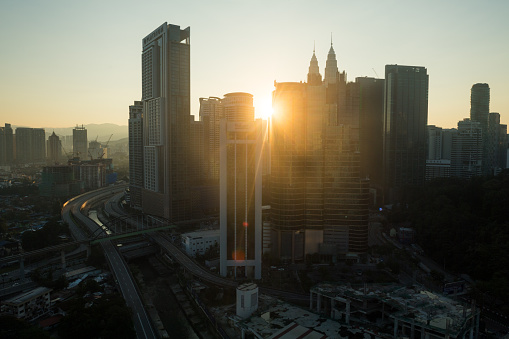Kuala Lumpur skyline at sunrise